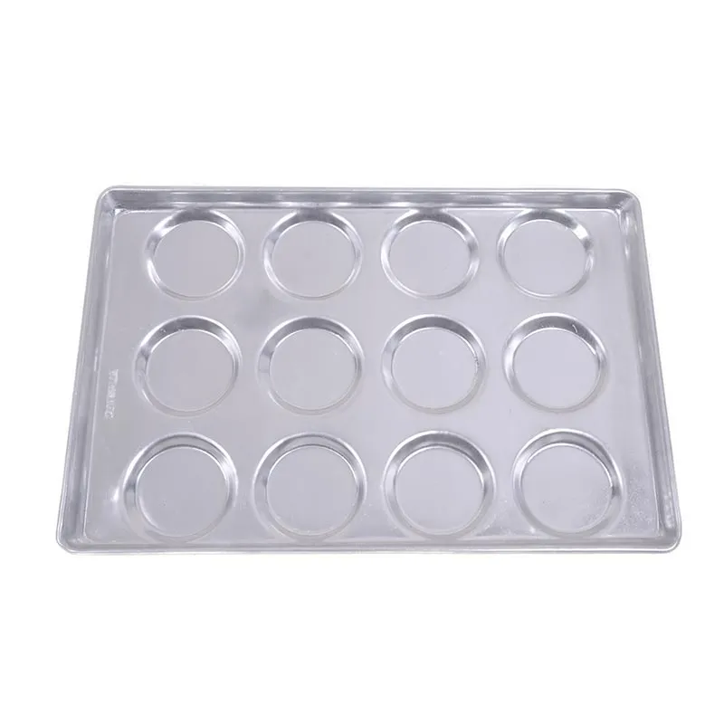 Almetal Alüminyum Hamburger Ekmeği Tavası, 12 Gözlü, 115 mm, 40x60 cm