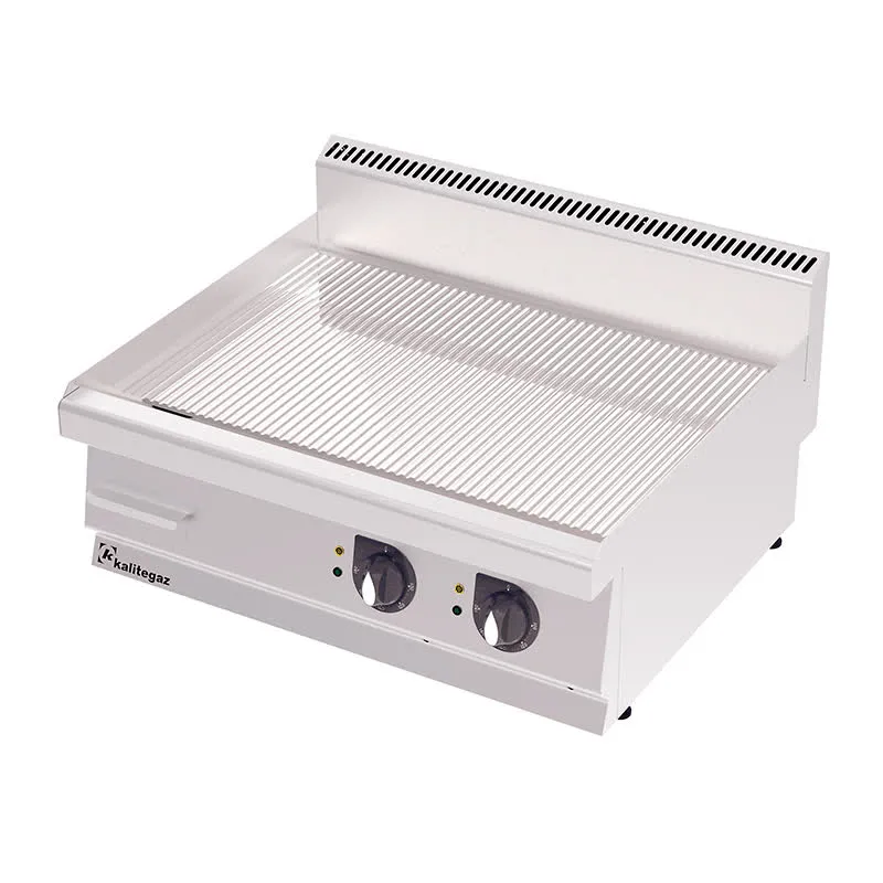 Rinnova 700 Serisi GG8070EC Oluklu Pleyt Izgara, Krom Kaplı, Elektrikli
