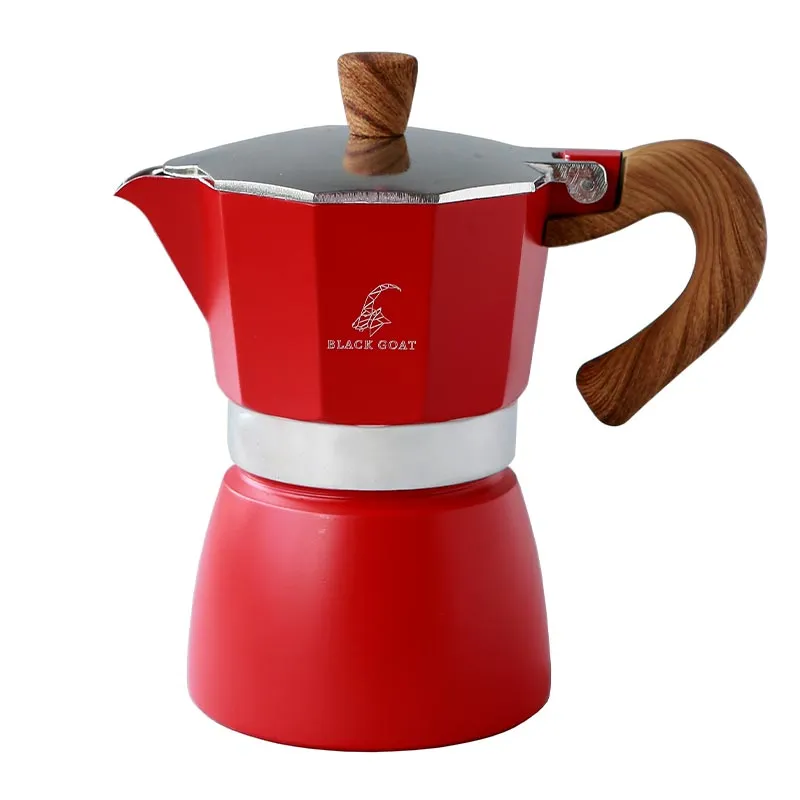 Black Goat Moka Pot, 3 Cup, Kırmızı