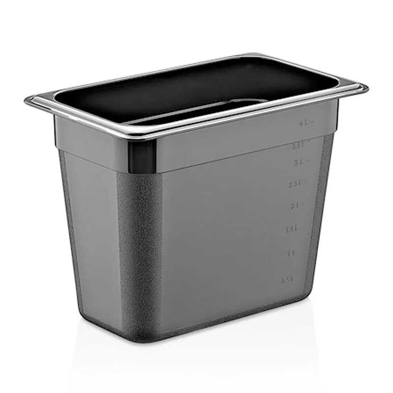 GastroPlast GN 1/3-200 mm Polikarbon Gastronorm Küvet, Siyah