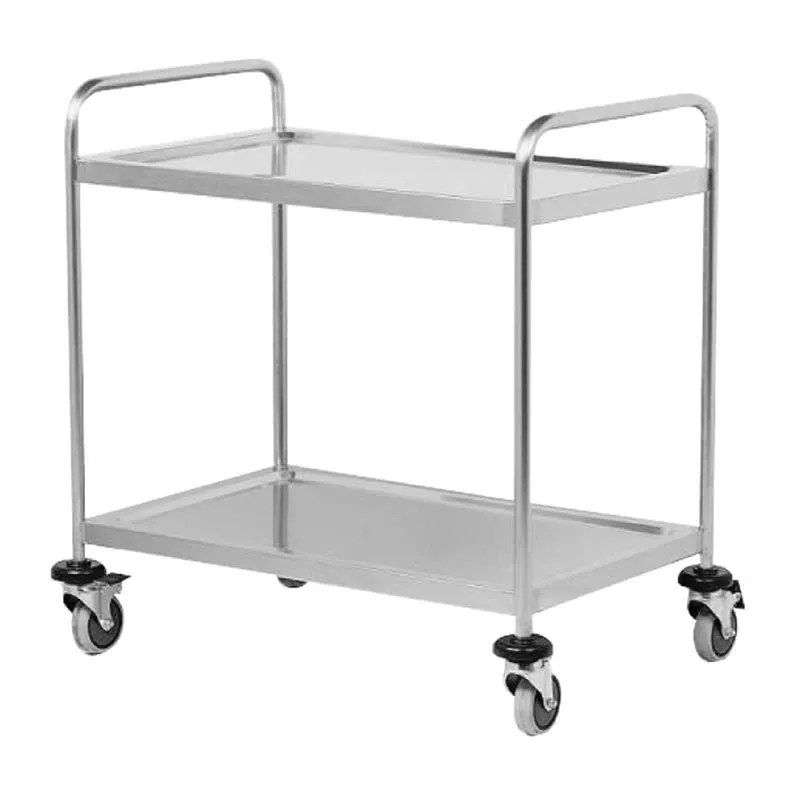 Smart Chef X1104 Paslanmaz Çelik 2 Katlı Servis Arabası, 84.5x52.5x94 cm
