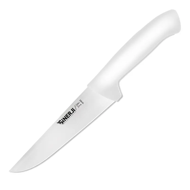 Sinerji Silver No 3 Plastik Saplı Kasap Bıçağı, 18 cm, Beyaz